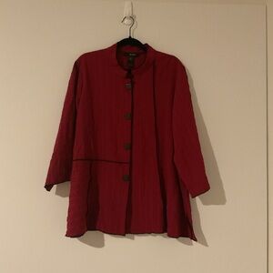 Ali Miles Maroon Button-Up Jacket